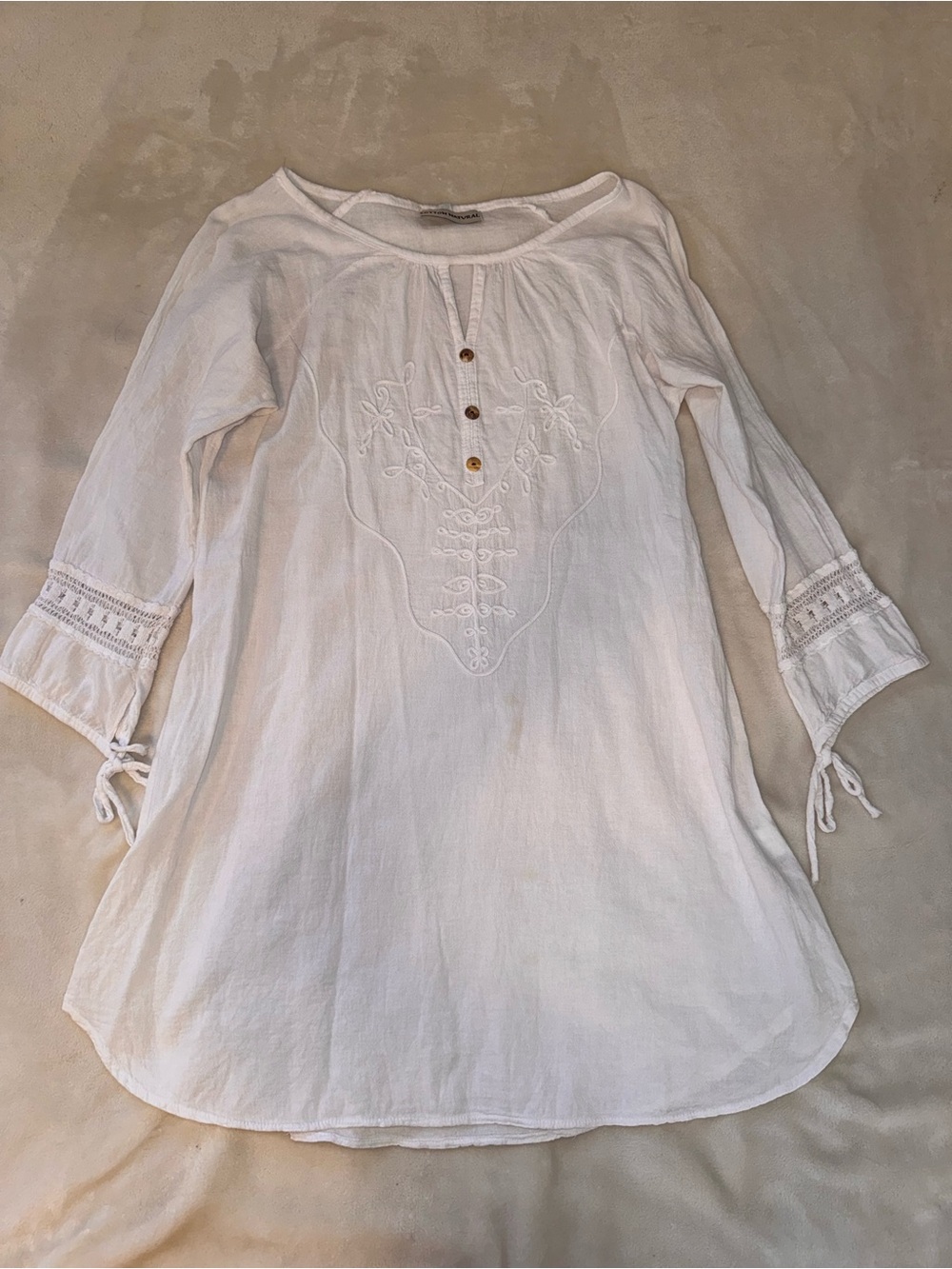 Cottagecore Vintage Peasant Dress 100% Cotton Size Small